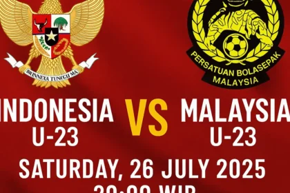 Poster live Indonesia vs Malaysia U23 lengkap dengan jadwal dan lokasi pertandingan