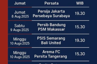 Jadwal lengkap BRI Liga pekan ini dengan tanggal, tim, dan jam kick-off.
