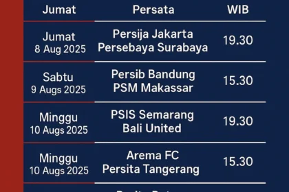 Jadwal lengkap BRI Liga pekan ini dengan tanggal, tim, dan jam kick-off.