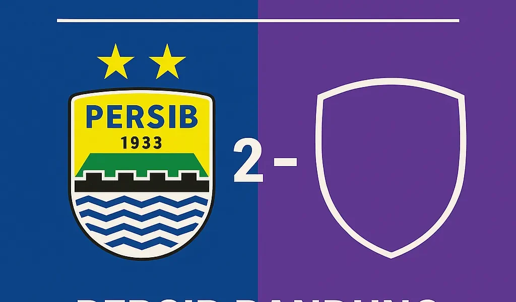 Poster hasil Persib Bandung menang 2-1 dalam laga gemparkan liga