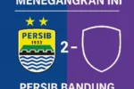 Poster hasil Persib Bandung menang 2-1 dalam laga gemparkan liga