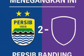 Poster hasil Persib Bandung menang 2-1 dalam laga gemparkan liga